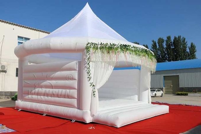 Χτύπημα γαμήλιου Themed - επάνω αναπηδήστε προσαρμοσμένο το σπίτι άσπρο χρώμα EN14960 μεγέθους