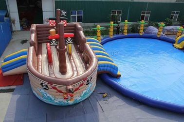 Κίνα Εμπορικό διογκώσιμο πάρκο 0.9mm νερού σκαφών πειρατών μουσαμάς PVC που γίνεται εργοστάσιο