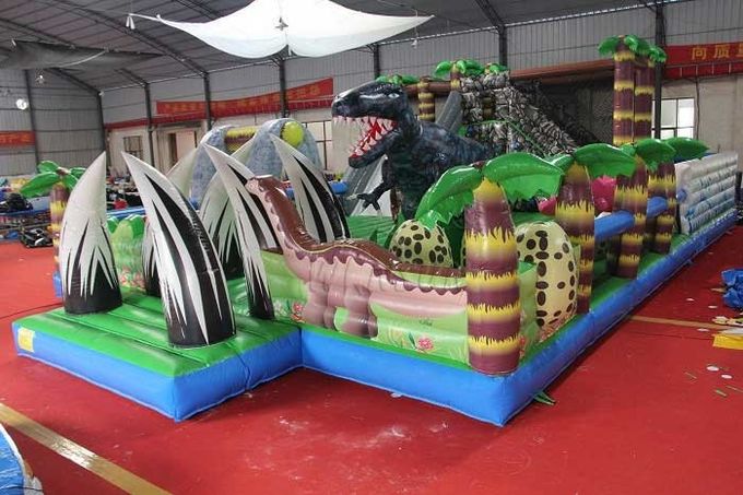 Διογκώσιμη πόλη διασκέδασης Themed δεινοσαύρων, εμπορικός διογκώσιμος άλτης παιδιών